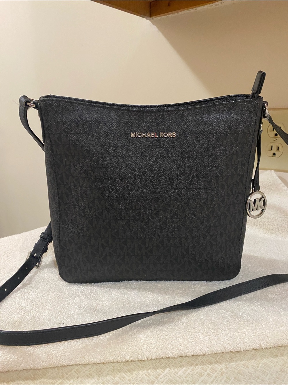 Michael Kors Black MK Logo Crossbody Bag